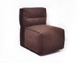 Прямое модульное бескаркасное кресло Комфорт (Шоколад велюр) в Лесном - lesnoj.germes-mebel.ru | фото